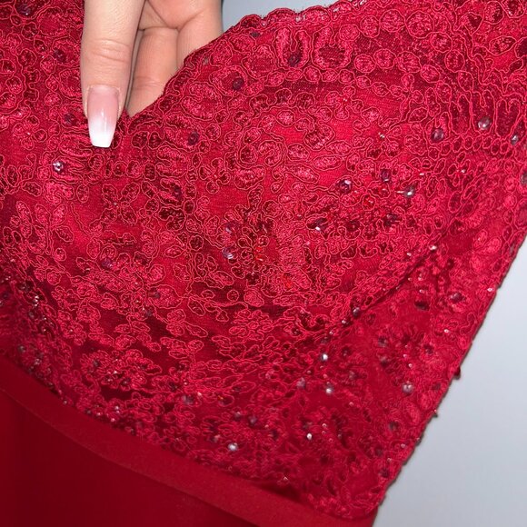 J'Adore Evening - Long Red Prom/Formal Dress - US Size 10 - Picture 2 of 6